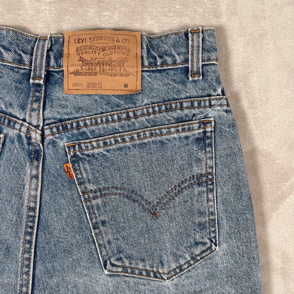 Levi's Women's Jeans 15921 Orange Tab Tapered Leg Denim M Blue